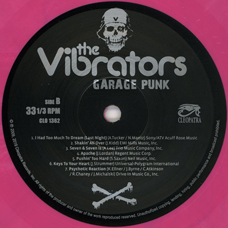 The Vibrators LP reissue Garage Punk Cleopatra 2019 label 2